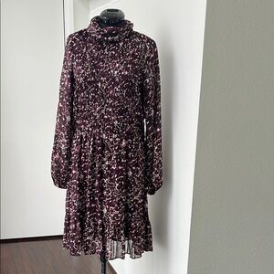 Elegant Maroon Patterned Dress